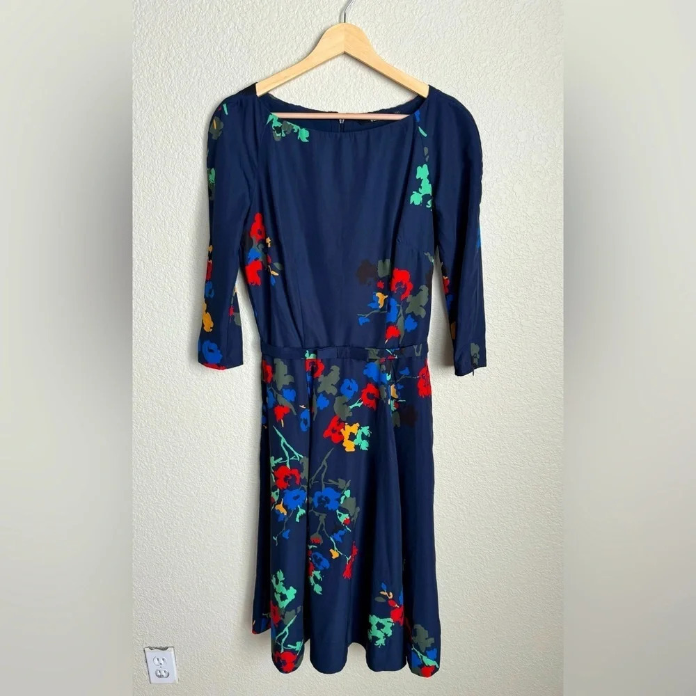 Eshakti Custom Dress Size Small Blue Floral Midi Pink Green Yellow
